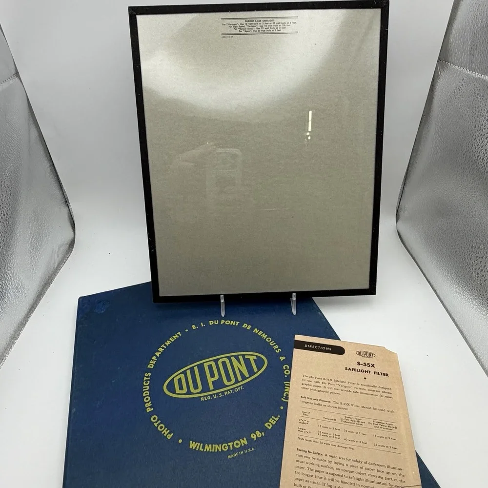 Vtg Rectangle Dupont 10x12 S-55X Darkroom Safelight‎ Glass Filter